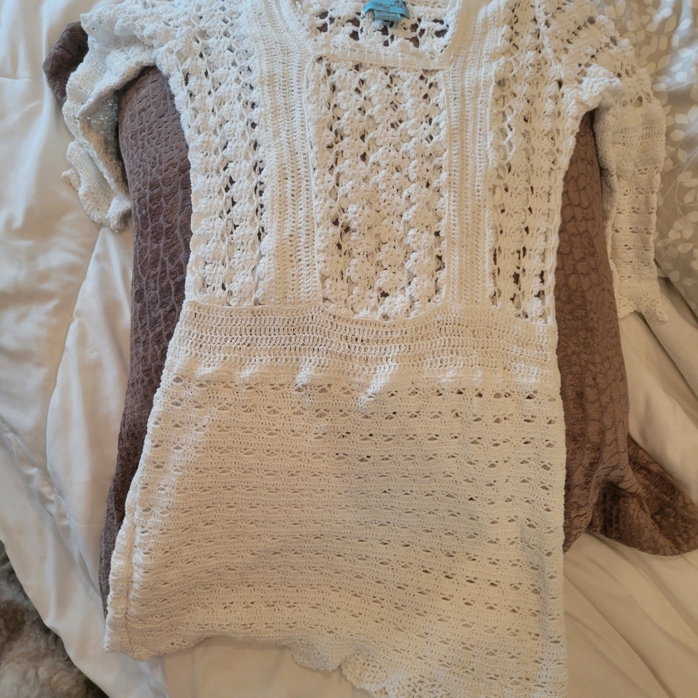 White cover up dress, XS
